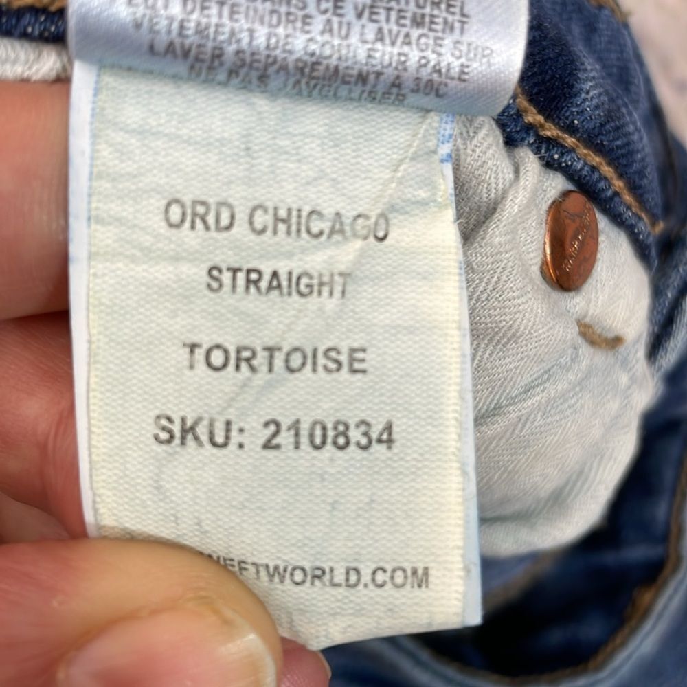 Warp + Weft ORD Chicago Straight Jeans Mens 32x34 Medium Wash Blue Stretch Denim - Picture 10 of 14